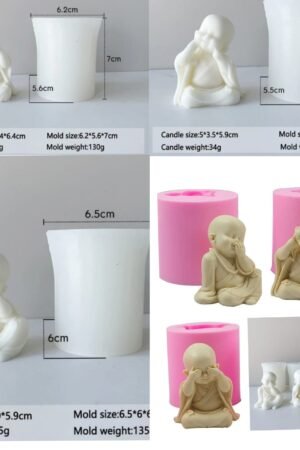 3PC SET MONK BUDHHA MOULD