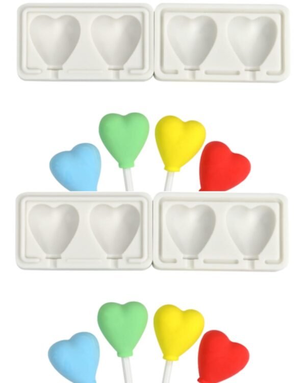 2 CAVITY HEART MOLD 5CM