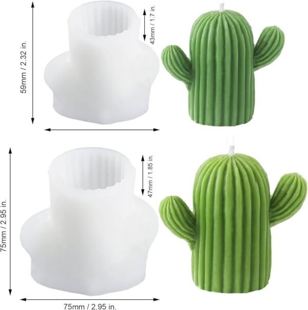 8 cm and 7 cm cactus mold 2 pc - Image 2