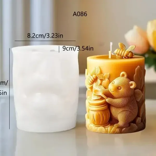 Bear mould pillar candle mold